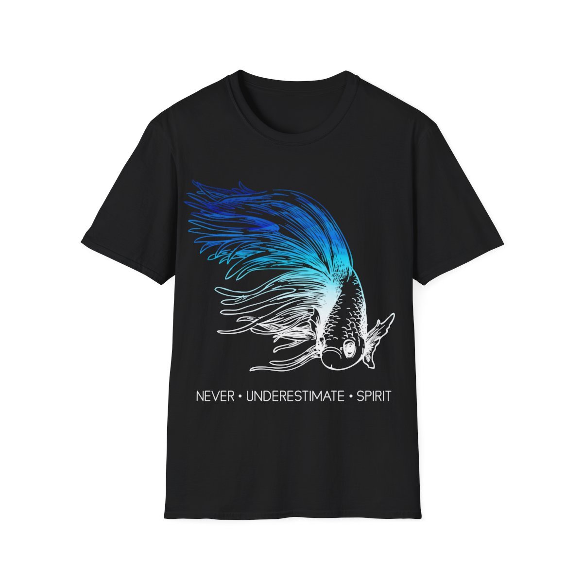 Blue Focus Betta shirt on black tee